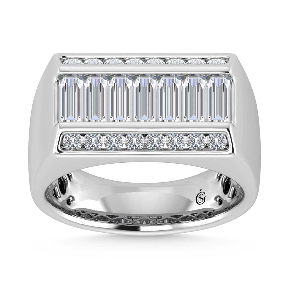 14K White Gold Lab Grown Diamond 2 Ct.Tw. Mens Ring