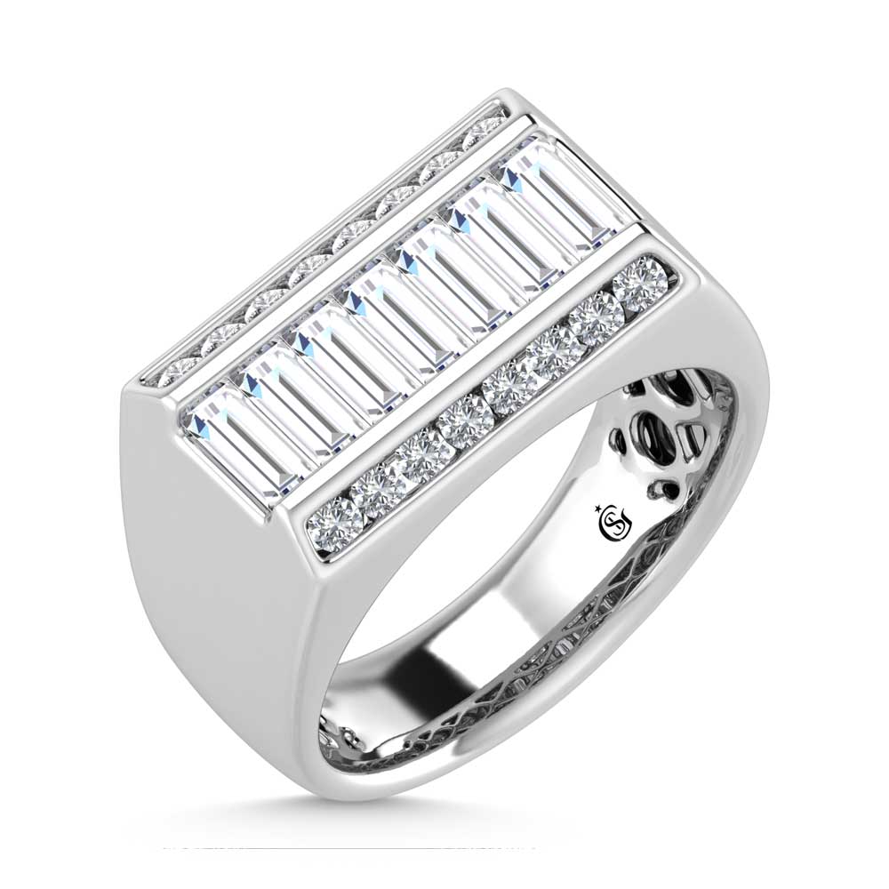 14K White Gold Lab Grown Diamond 2 Ct.Tw. Mens Ring