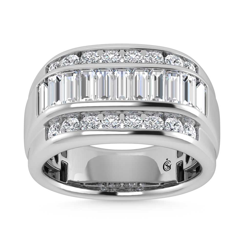 14K White Gold Lab Grown Diamond 2 3/8 Ct.Tw. Mens Ring