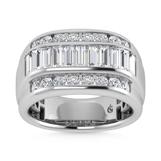 14K White Gold Lab Grown Diamond 2 3/8 Ct.Tw. Mens Ring
