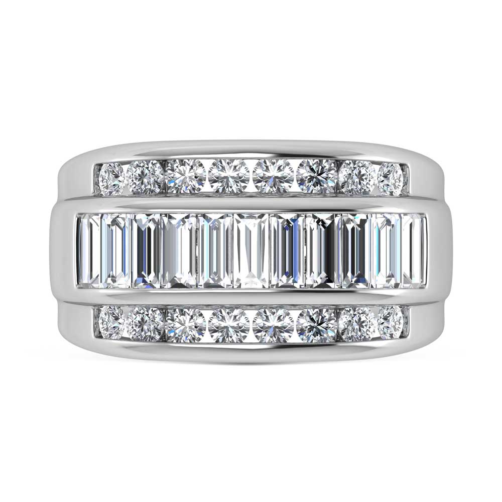 14K White Gold Lab Grown Diamond 2 3/8 Ct.Tw. Mens Ring