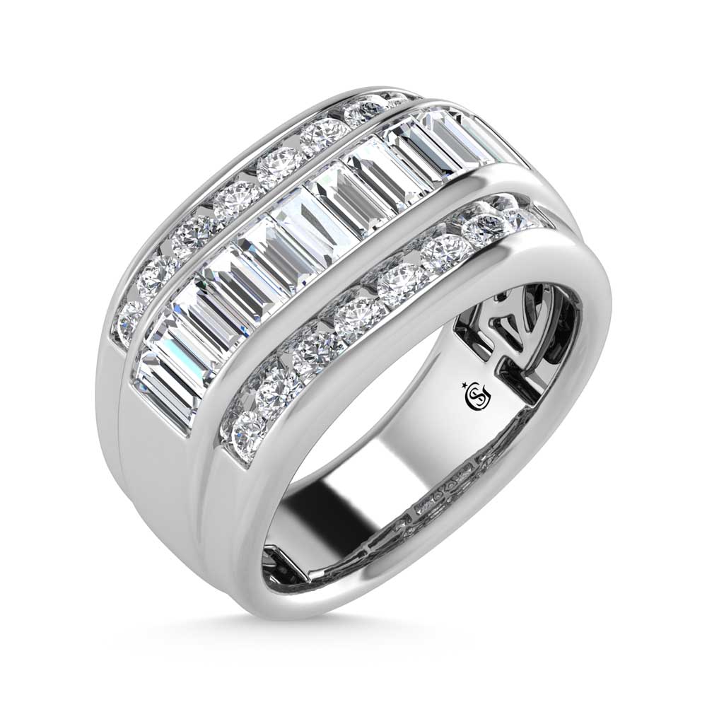 14K White Gold Lab Grown Diamond 2 3/8 Ct.Tw. Mens Ring