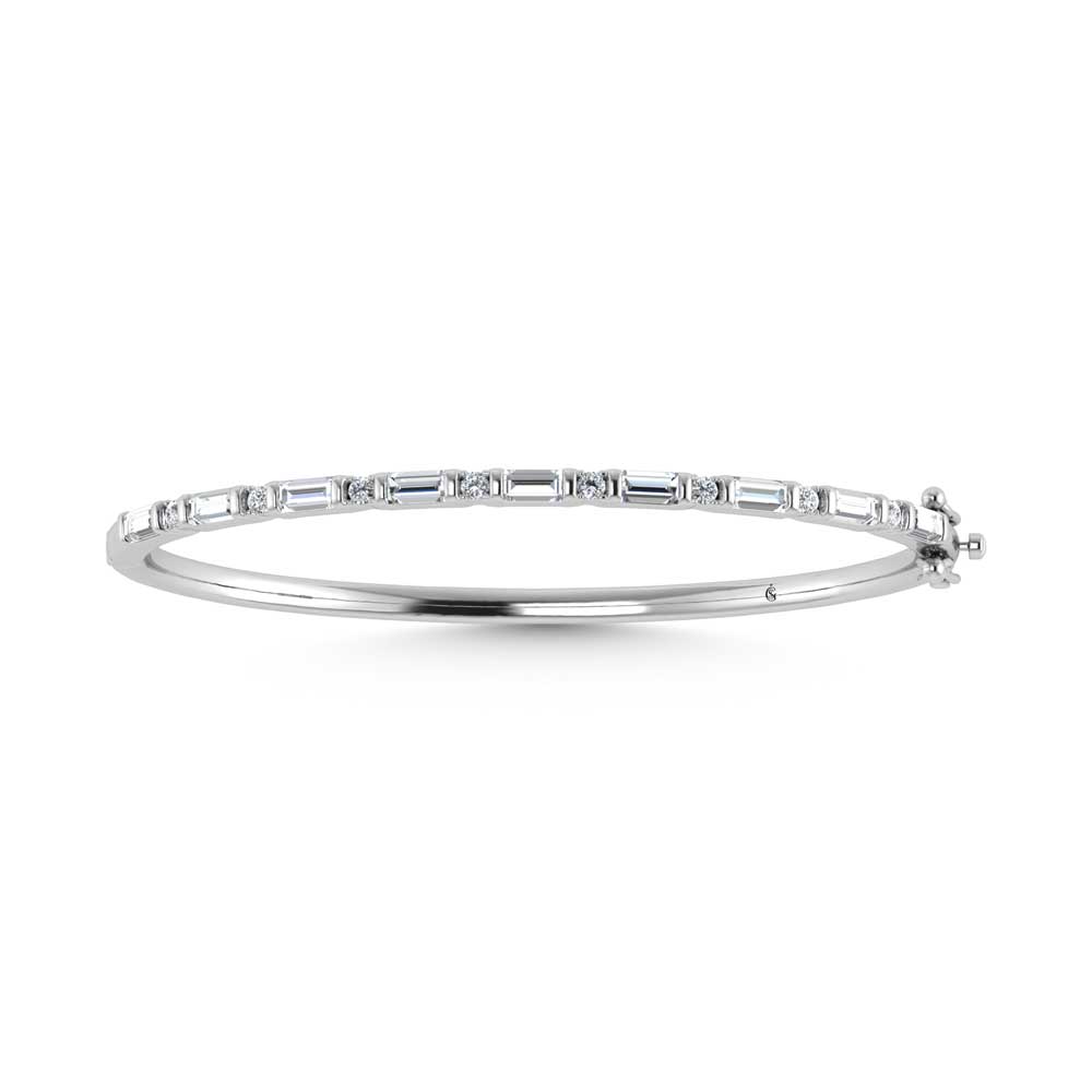 14K White Gold Lab Grown Diamond 2 Ct.Tw. Cuff Bangle