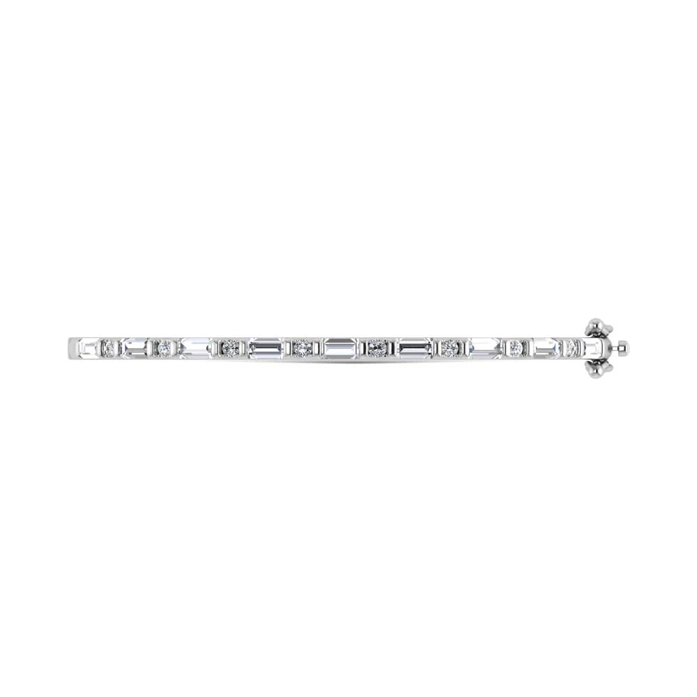 14K White Gold Lab Grown Diamond 7 Ct.Tw. Cuff Bangle