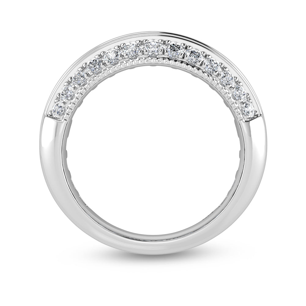 14K White Gold Round & Baguette Lab Grown Diamond 3 Ct.Tw. Wedding Band