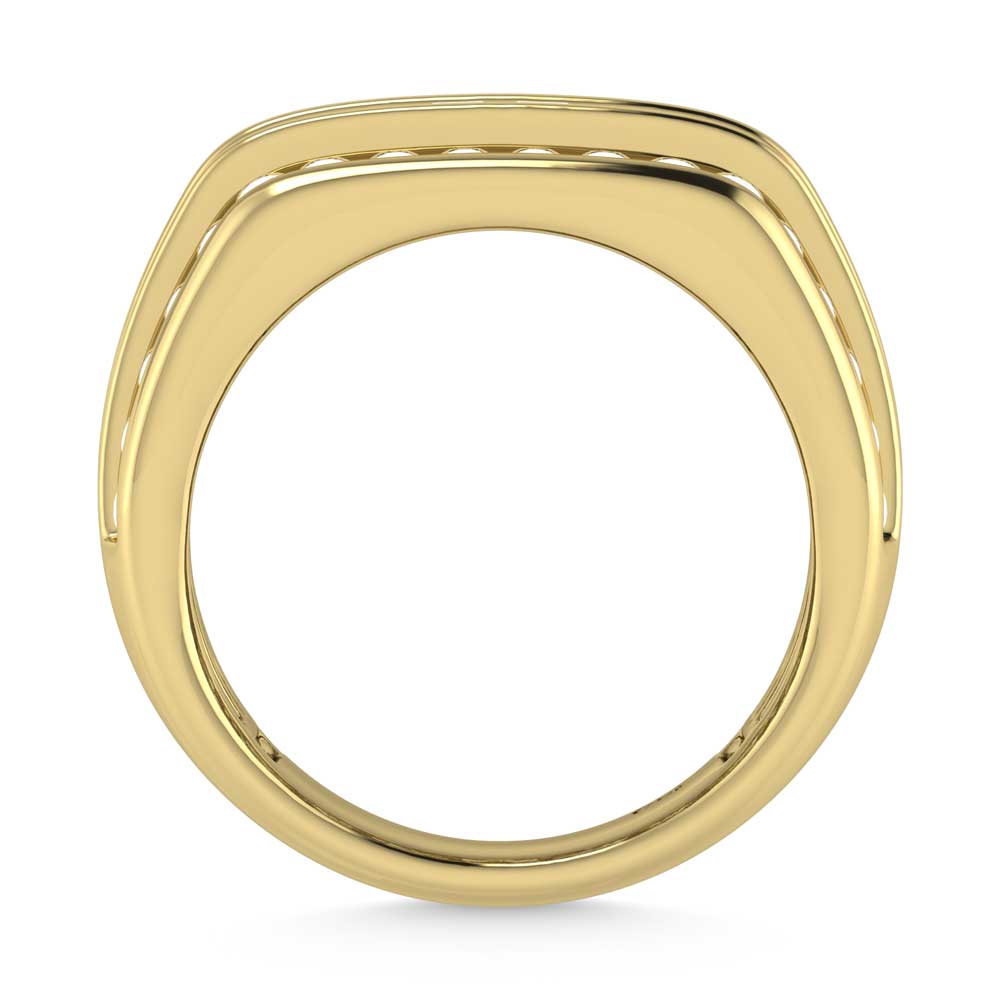 14K Yellow Gold Lab Grown Diamond 4 3/4 Ct.Tw. Slim Baguette Mens Ring
