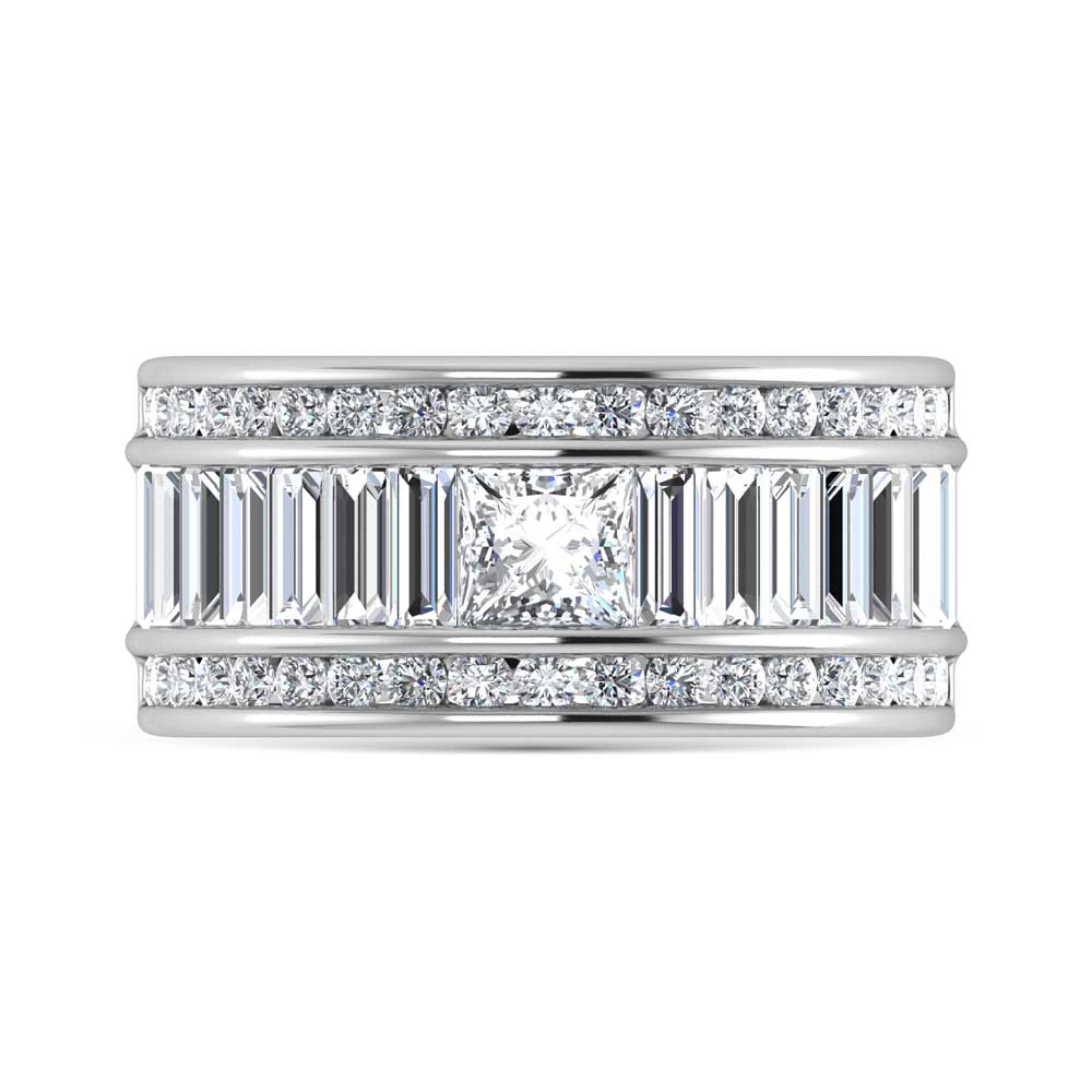 14K White Gold Lab Grown Diamond 3 3/4 Ct.Tw. Slim Baguette Band