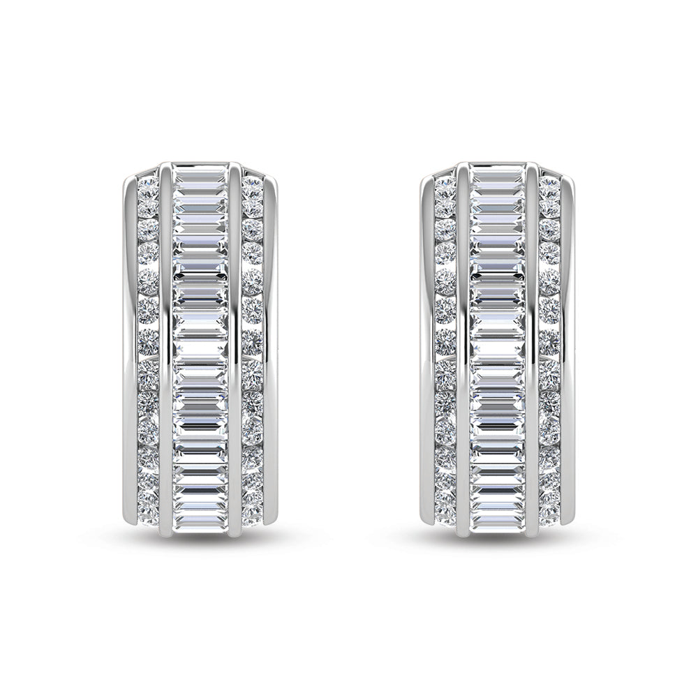 14K White Gold Lab Grown Diamond 6 Ct.Tw. Hoop Earrings