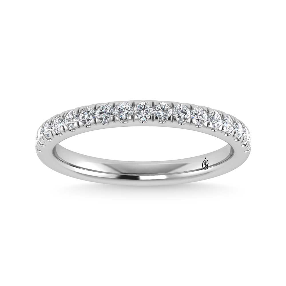 14K White Gold Lab Grown Diamond 1/3 Ct.Tw. Band