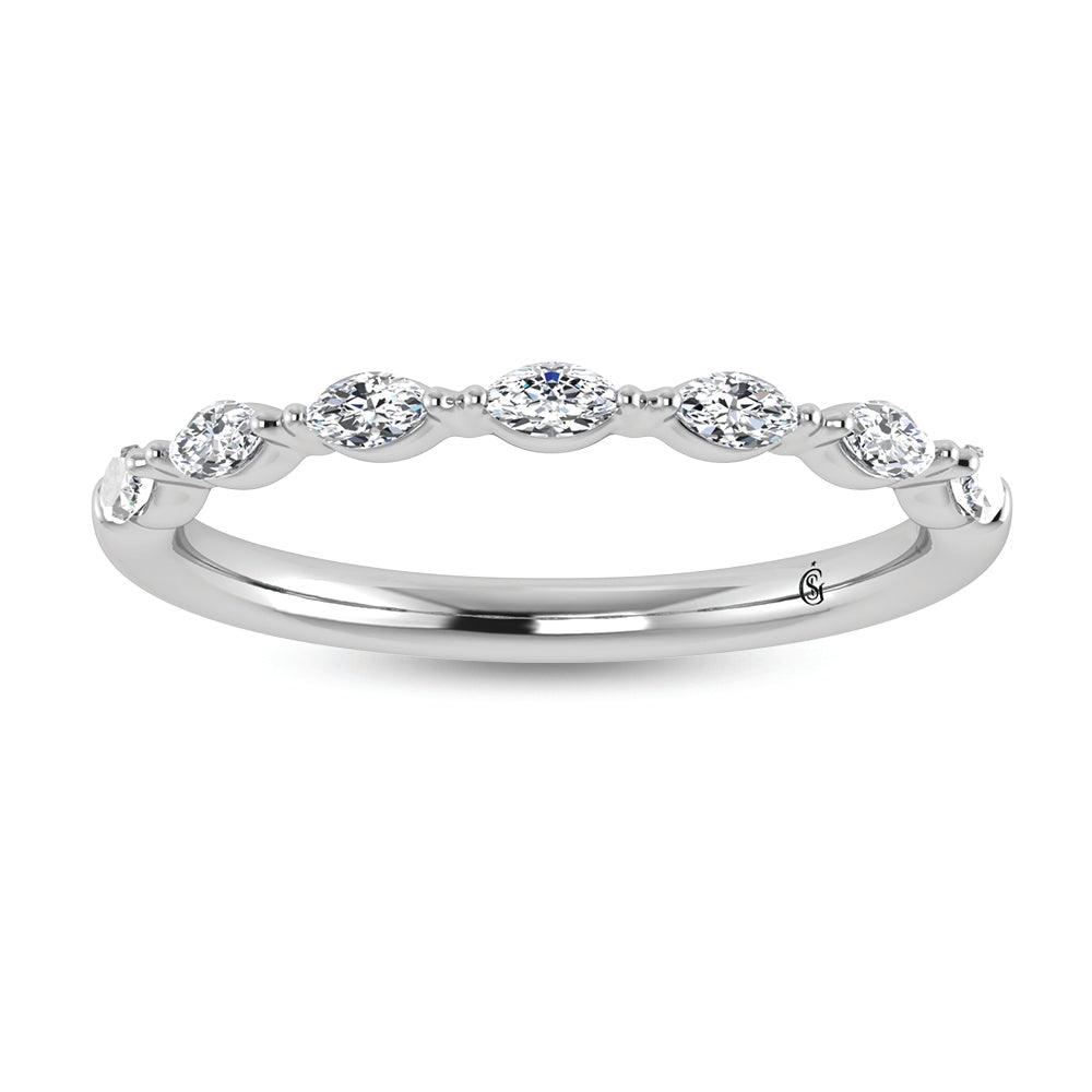 14K White Gold Lab Grown Diamond 1/4 Ct.Tw. Stackable Band