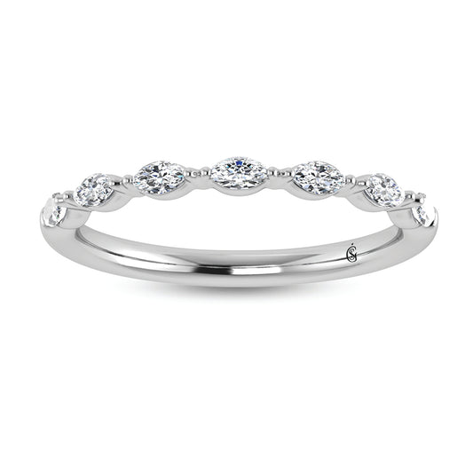 14K White Gold Lab Grown Diamond 1/4 Ct.Tw. Stackable Band