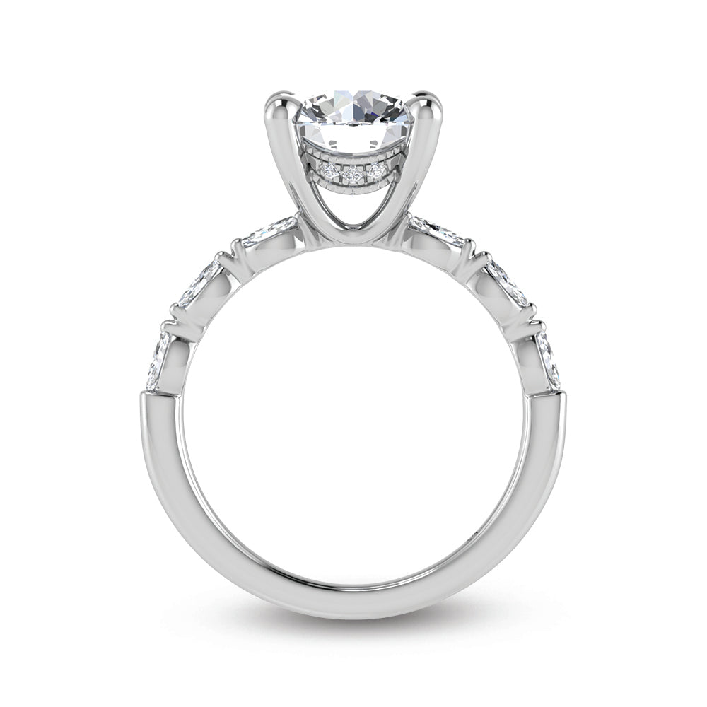 14K White Gold Lab Grown Diamond 2 1/4 Ct.Tw. Engagement Ring (Center Round)