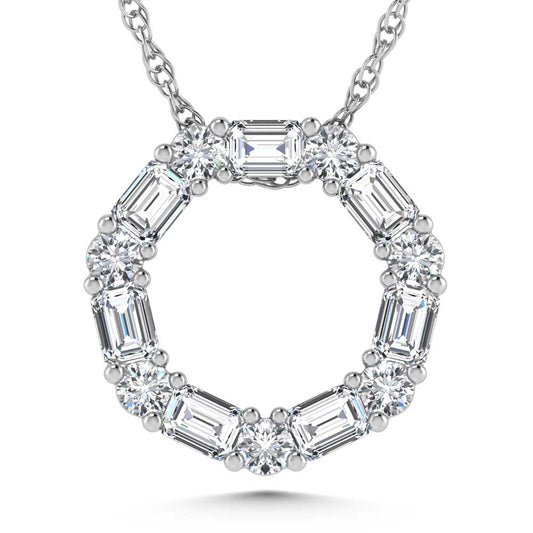 14K White Gold Lab Grown Diamond 1 Ct.Tw. Fashion Pendant