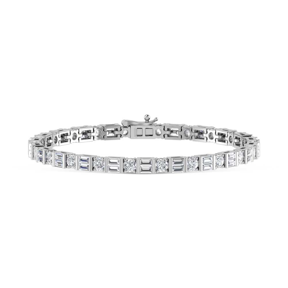 14K White Gold Lab Grown Diamond 4 1/2 Ct.Tw. Tennis Bracelet