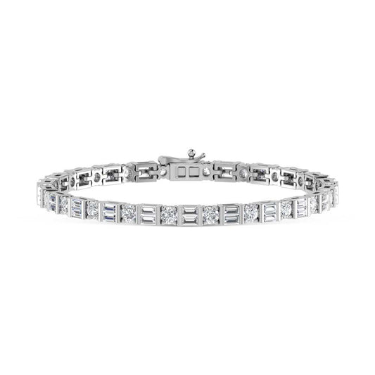 14K White Gold Lab Grown Diamond 4 1/2 Ct.Tw. Tennis Bracelet