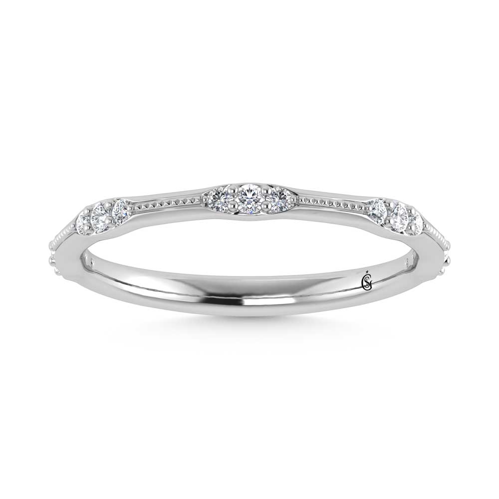 14K White Gold Lab Grown Diamond 1/6 Ct.Tw. Band