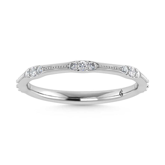 14K White Gold Lab Grown Diamond 1/6 Ct.Tw. Band