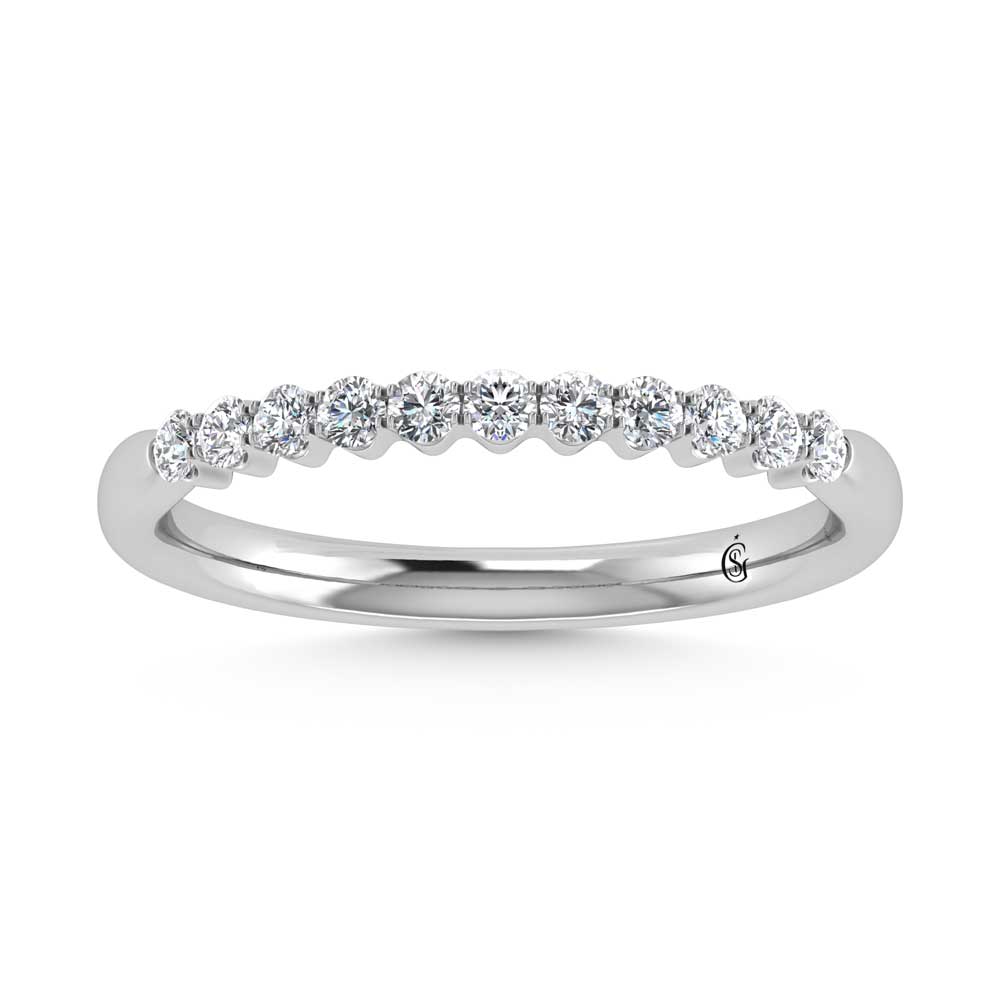 14K White Gold Lab Grown Diamond 1/4 Ct.Tw. Band