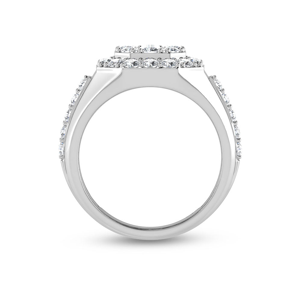 14K White Gold Lab Grown Diamond 2 1/2 Ct.Tw. Mens Ring