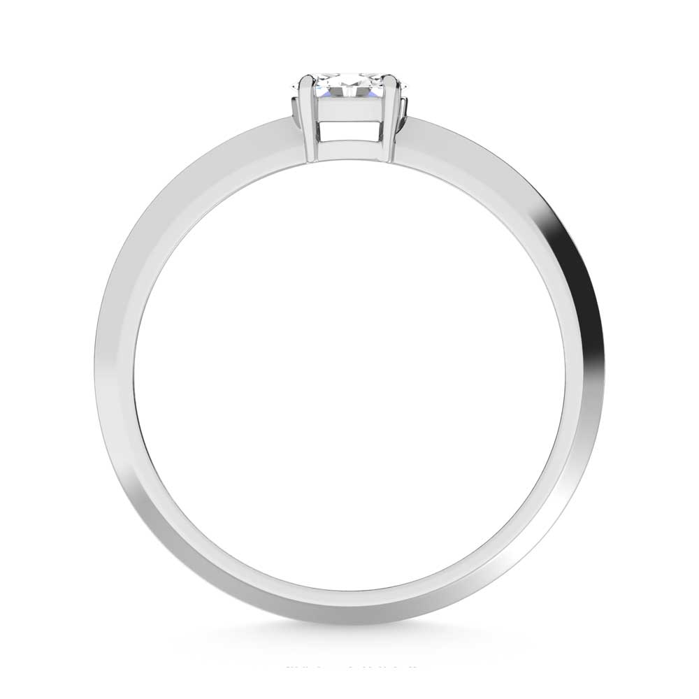 14K White Gold Lab Grown Diamond 1/5 Ct.Tw. Oval Shape Promise Ring