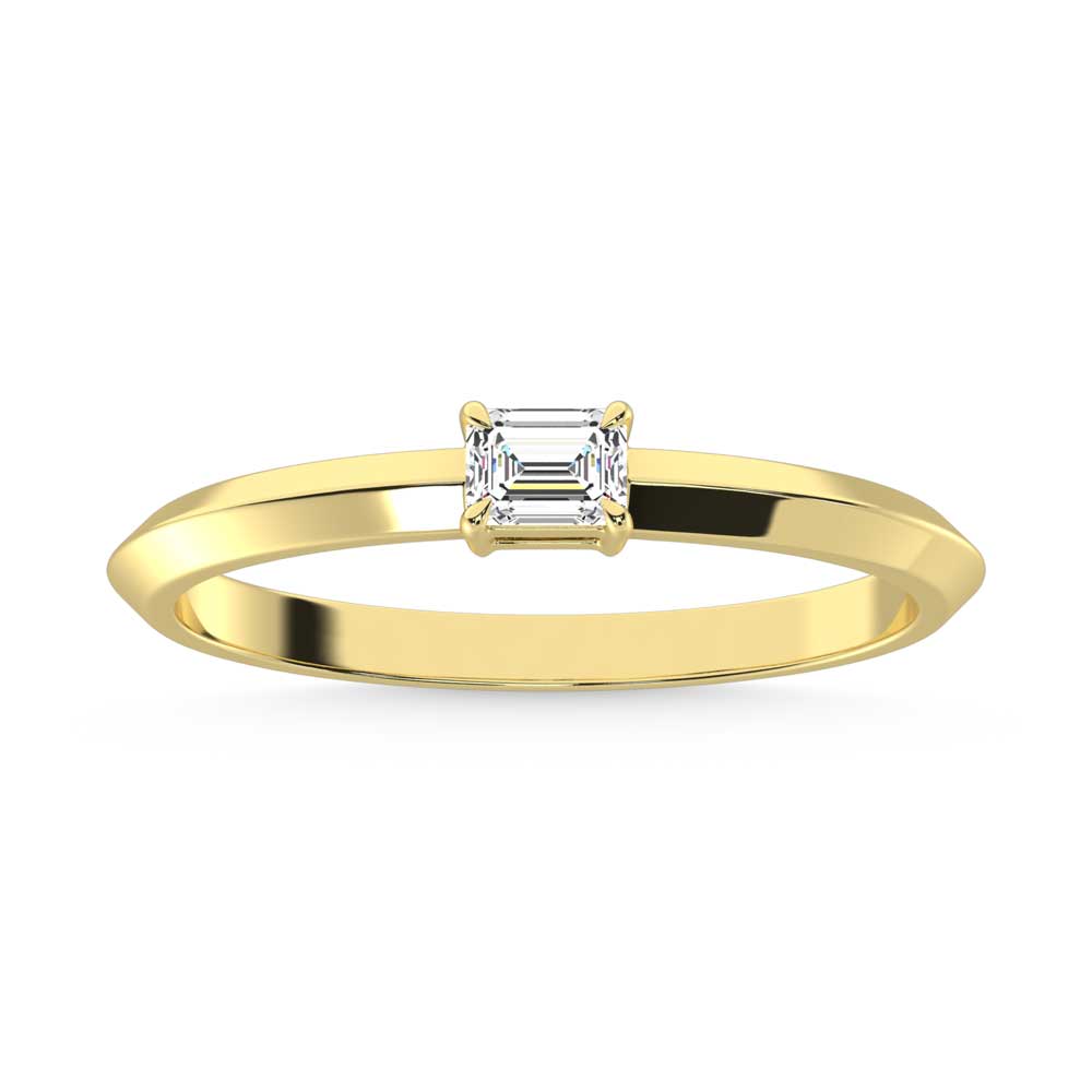 14K Yellow Gold Lab Grown Diamond 1/4 Ct.Tw. Emerald Shape Promise Ring