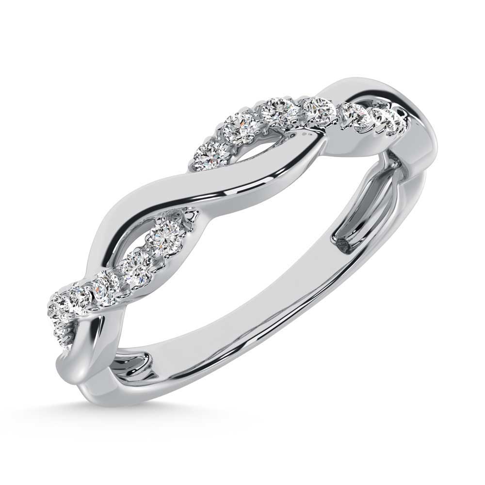 14K White Gold Lab Grown Diamond 1/20 Ct.Tw. Stackable Band