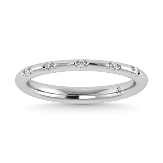 14K White Gold Lab Grown Diamond 1/20 Ct.Tw. Stack Band