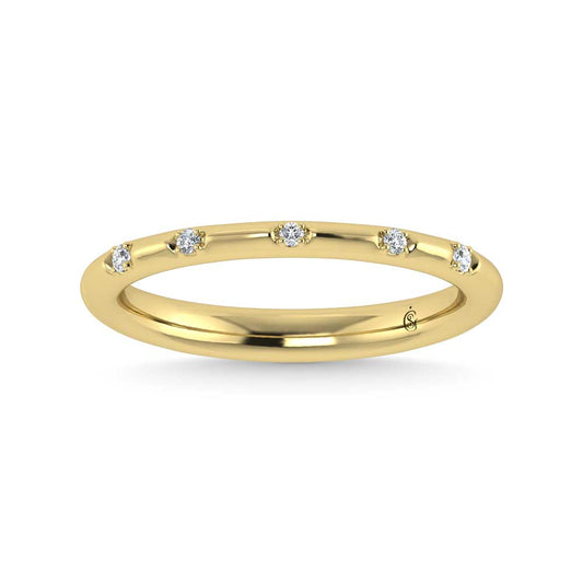 14K Yellow Gold Lab Grown Diamond 1/20 Ct.Tw. Stack Band