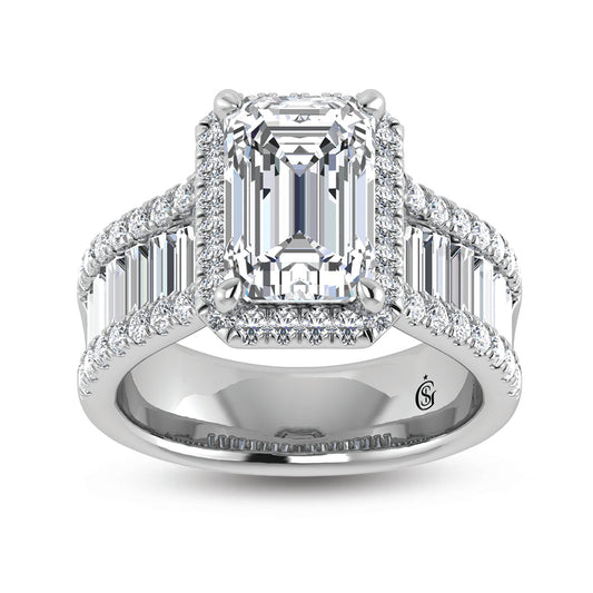 14K White Gold Lab Grown Diamond 4 5/8 Ct.Tw. Engagement Ring