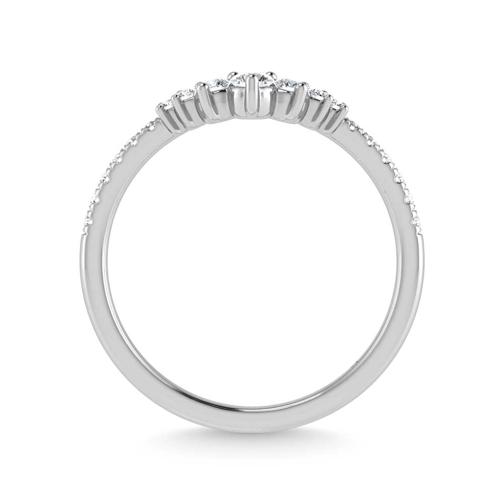 14K White Gold Lab Grown Diamond 1/4 Ct.Tw. Chevron Band