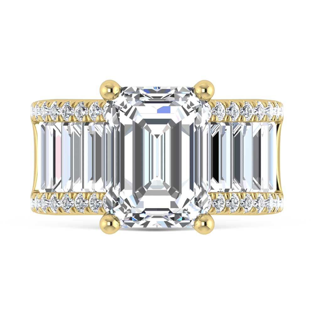 14K Yellow Gold Lab Grown Diamond 7 1/2 Ct.Tw. Engagement Ring