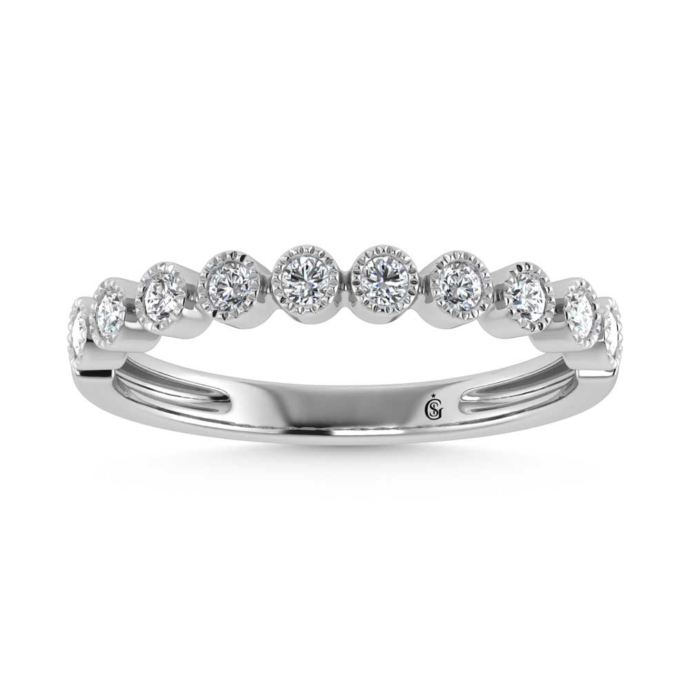 14K White Gold Lab Grown Diamond 1/6 Ct.Tw. Stack Band