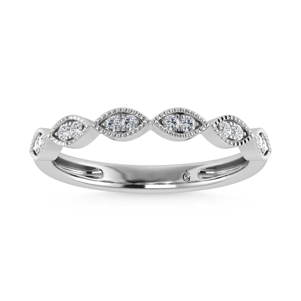 14K White Gold Lab Grown Diamond 1/6 Ct.Tw. Stack Band