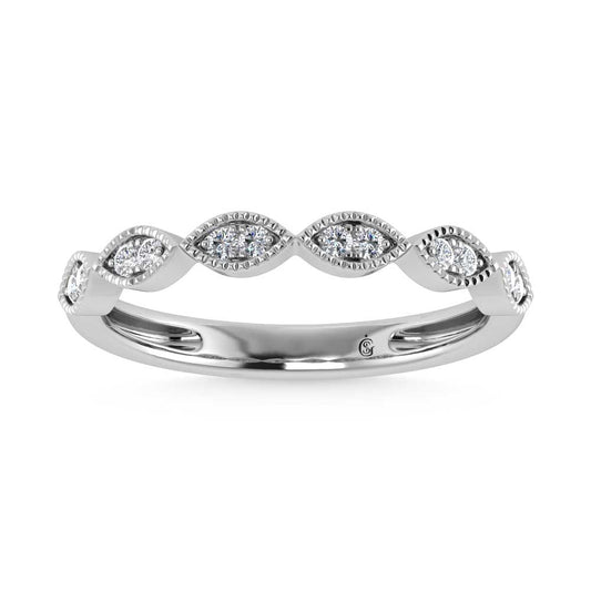 14K White Gold Lab Grown Diamond 1/6 Ct.Tw. Stack Band
