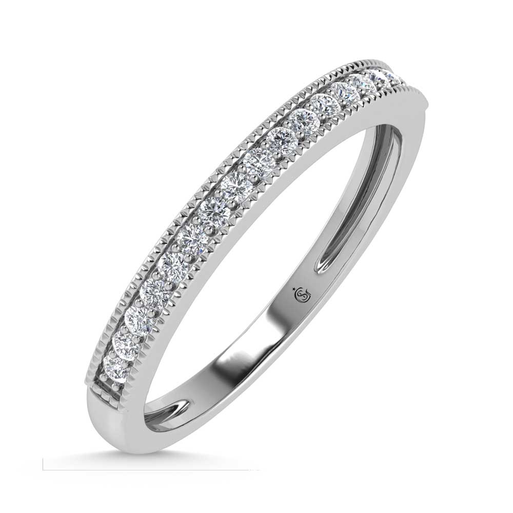 14K White Gold Lab Grown Diamond 1/6 Ct.Tw. Stack Band