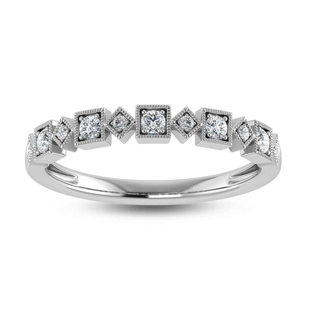 14K White Gold Lab Grown Diamond 1/8 Ct.Tw. Stackable Band