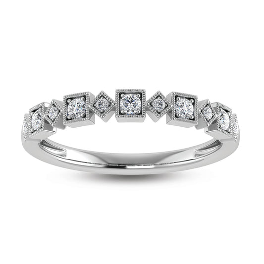 14K White Gold Lab Grown Diamond 1/8 Ct.Tw. Stackable Band