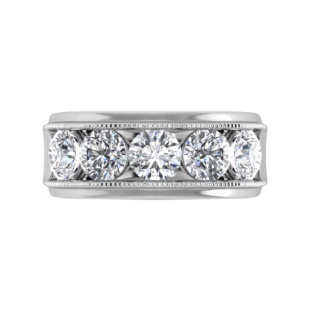 14K White Gold Lab Grown Diamond 5 Ct.Tw. Mens Fashion Ring