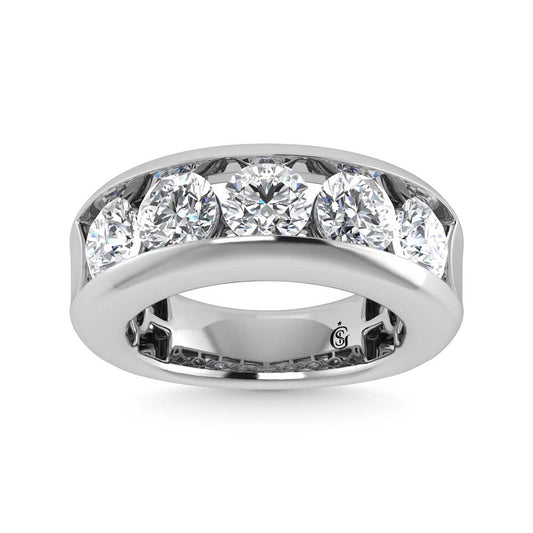 14K White Gold Lab Grown Diamond 5 Ct.Tw. Mens Fashion Ring