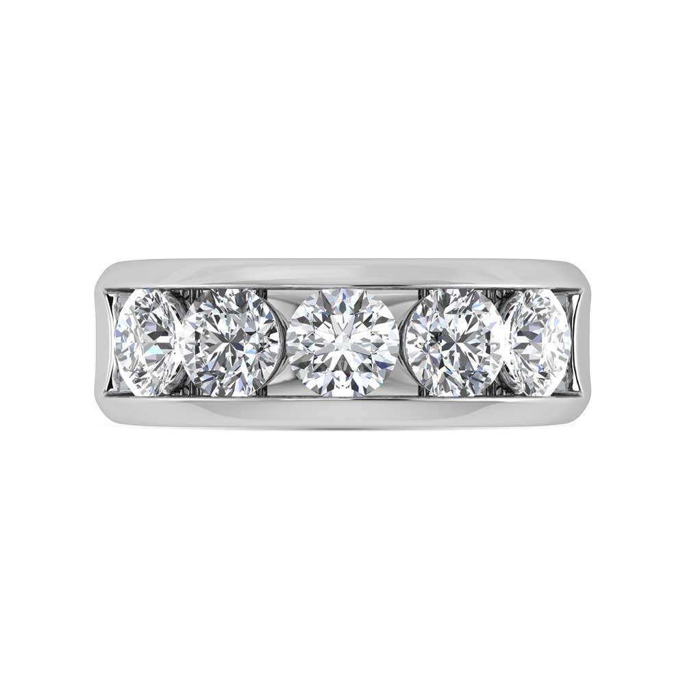14K White Gold Lab Grown Diamond 5 Ct.Tw. Mens Fashion Ring
