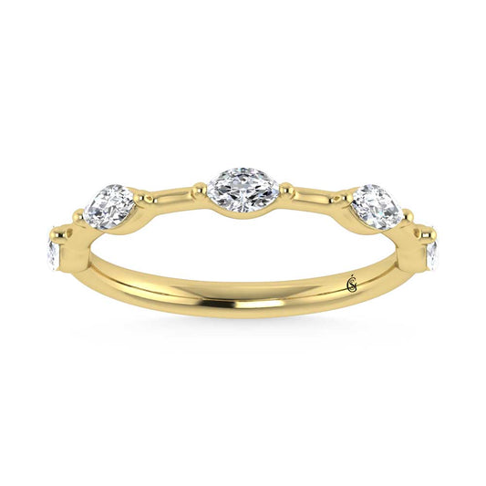 14K Yellow Gold Lab Grown Diamond 1/3 Ct.Tw. Marquise Shape Stackable Band
