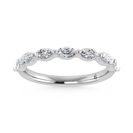 14K White Gold Lab Grown Diamond 1/2 Ct.Tw. Marquise Shape Stackable Band
