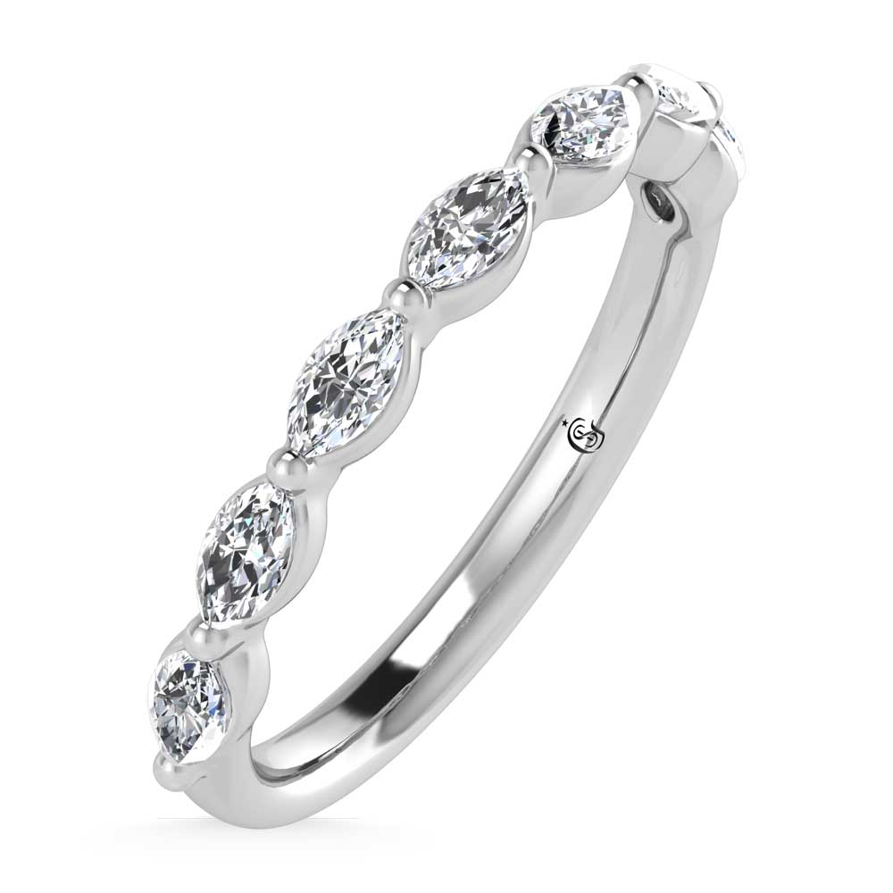 14K White Gold Lab Grown Diamond 1/2 Ct.Tw. Marquise Shape Stackable Band