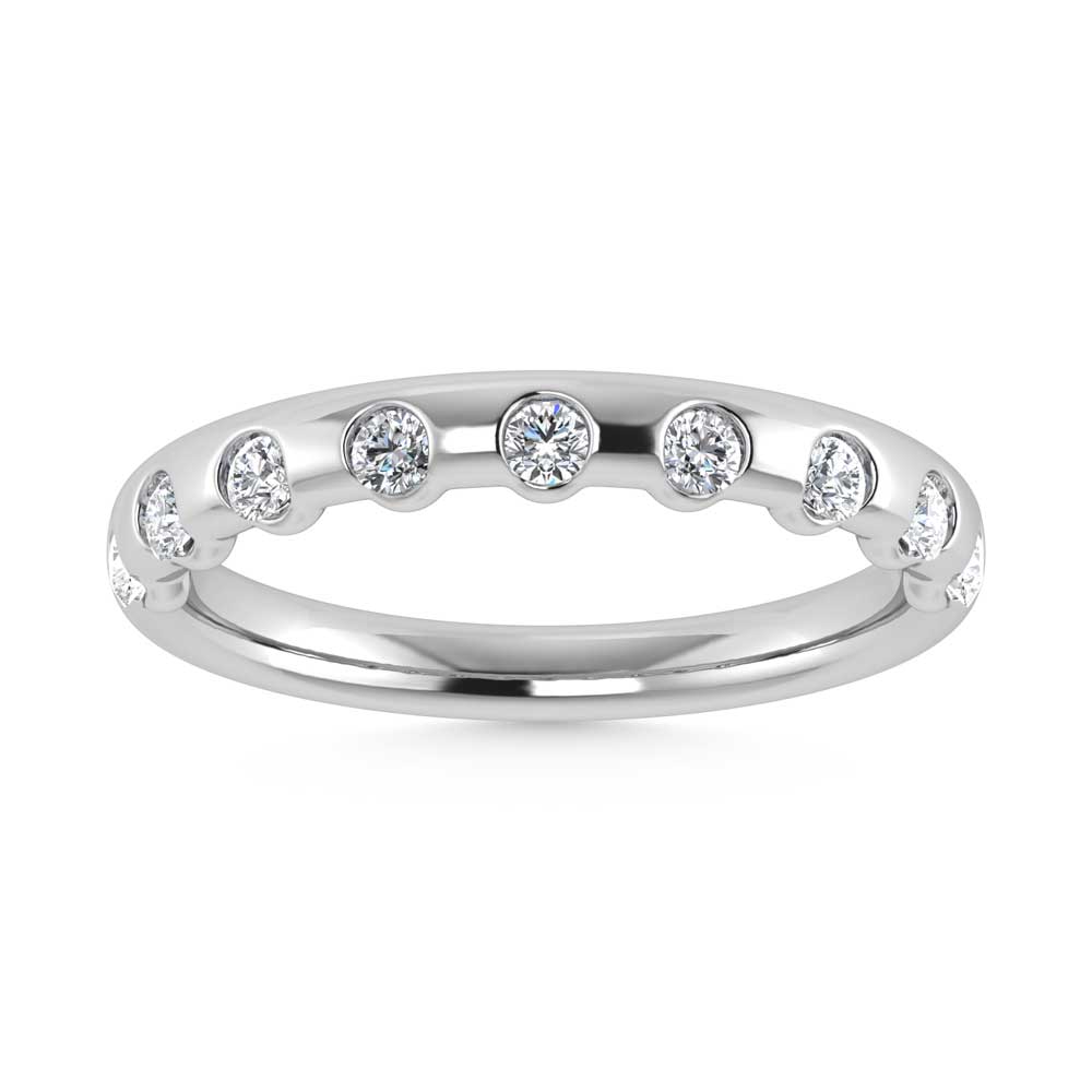 14K White Gold Lab Grown Diamond 1/3 Ct.Tw. Bezel Set Stackable Band
