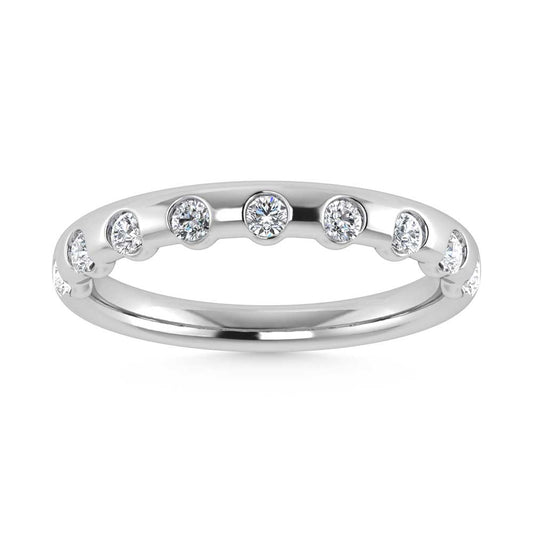 14K White Gold Lab Grown Diamond 1/3 Ct.Tw. Bezel Set Stackable Band