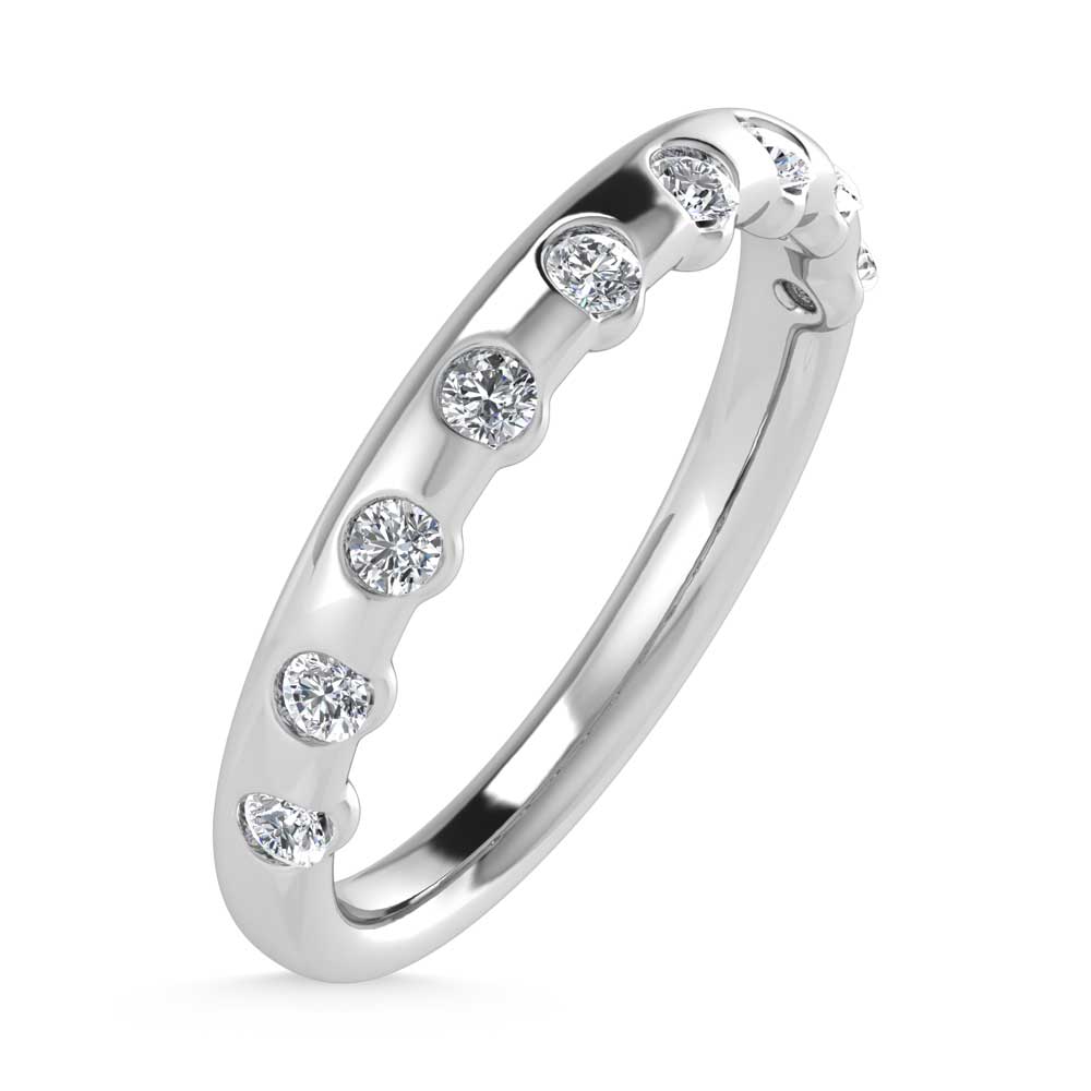 14K White Gold Lab Grown Diamond 1/3 Ct.Tw. Bezel Set Stackable Band