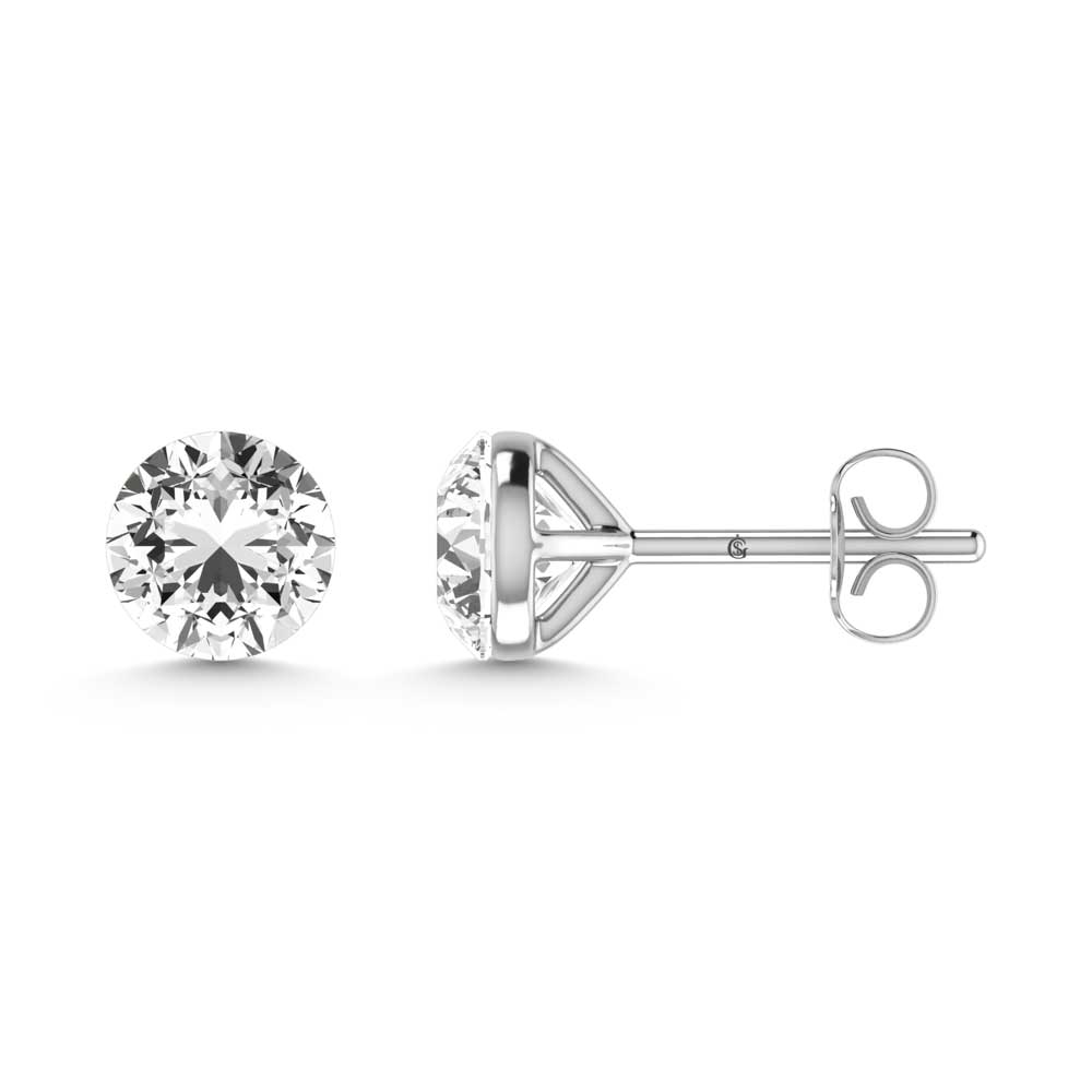 14K White Gold  1 Ct.Tw. Lab Grown Diamond Stud Earrings