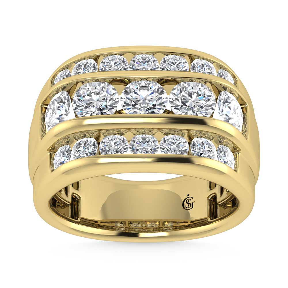 14K Yellow Gold  4 1/10 Ct.Tw. Lab Grown Diamond Channel Set Mens Ring