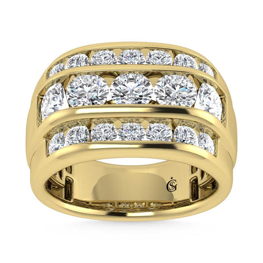 14K Yellow Gold  4 1/10 Ct.Tw. Lab Grown Diamond Channel Set Mens Ring