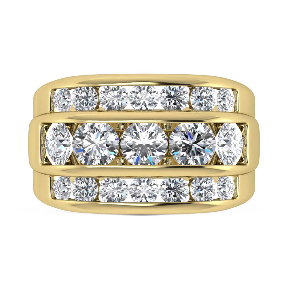 14K Yellow Gold  4 1/10 Ct.Tw. Lab Grown Diamond Channel Set Mens Ring